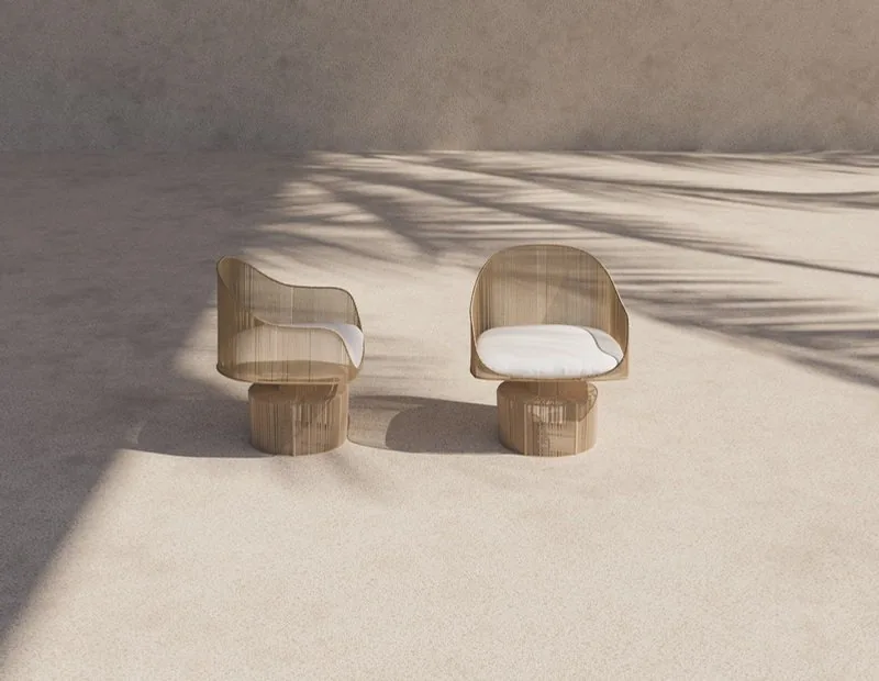 FAUTEUIL CÔME COLLECTION JUTE — مقاعد, تنجيد بقماش خارجي, أثاث مصنوع يدويًا في مراكش