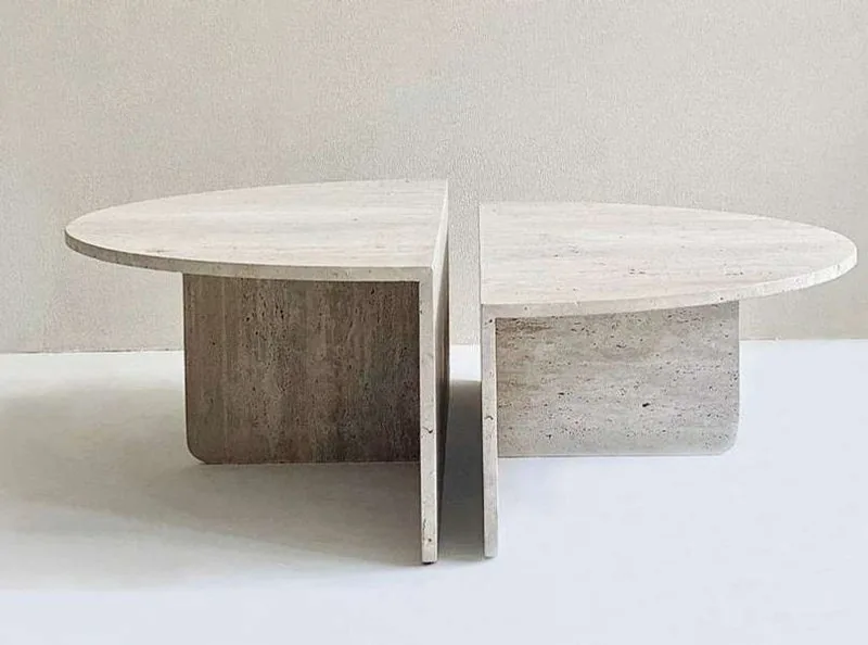 TABLE NEREN — tables, travertin, mobilier fait main à Marrakech