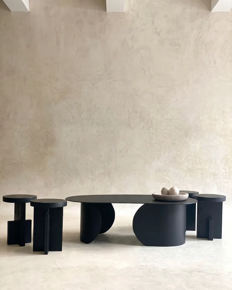 TABLE NIVINE — tables, métal thermolaqué noir mat, mobilier fait main à Marrakech