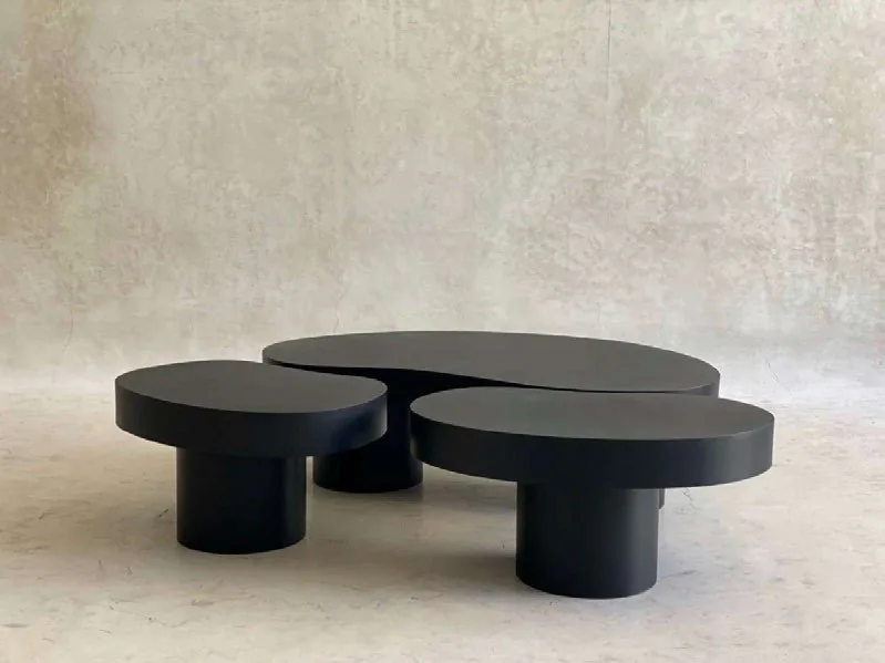 TABLE ALMA — tables, métal thermolaqué noir mat, mobilier fait main à Marrakech
