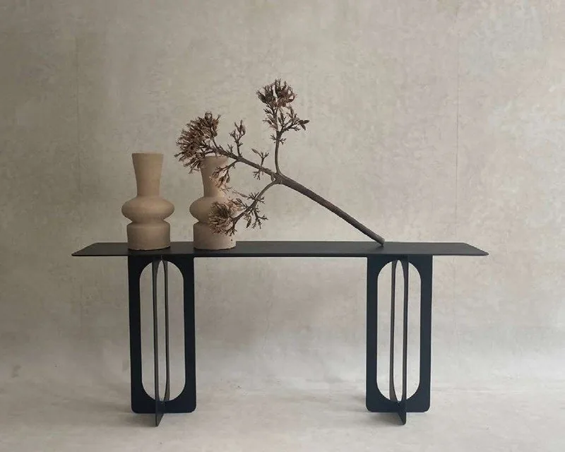 CONSOLE NONA — consoles, métal thermolaqué noir mat, mobilier fait main à Marrakech
