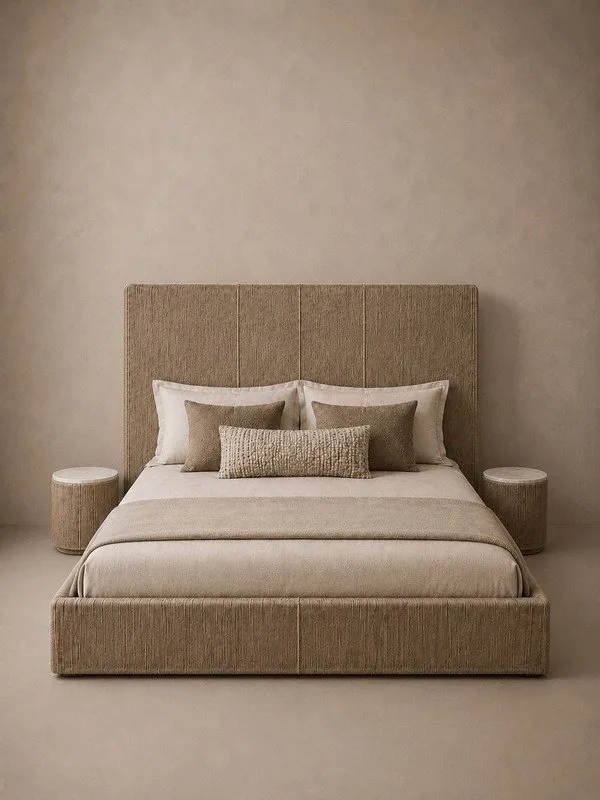 LIT COLLECTION JUTE — literie, structure en métal thermolaqué, mobilier fait main à Marrakech
