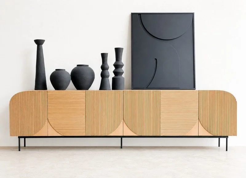 BUFFET NÉO — buffets, bois mdf plaqué noyer, mobilier fait main à Marrakech